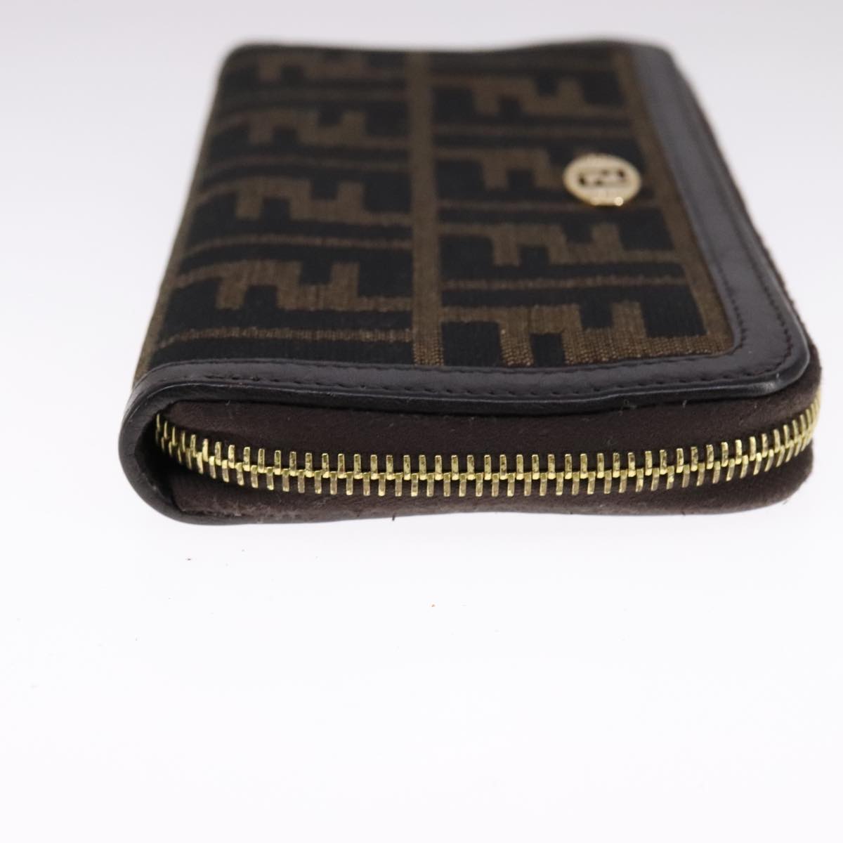 FENDI Zucca Canvas Long Wallet Black Brown bs21595
