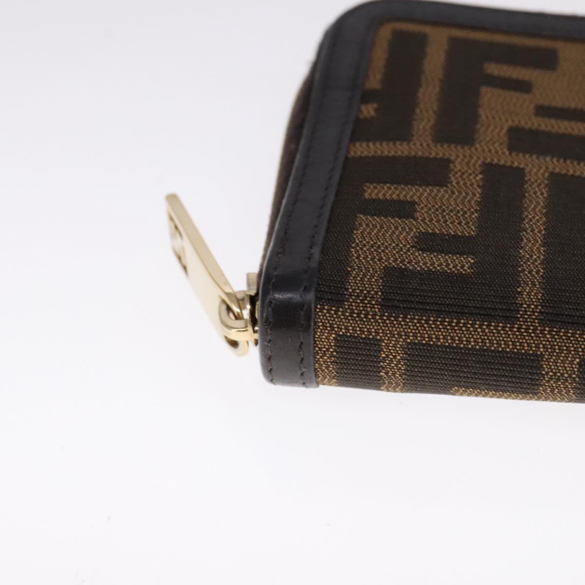 FENDI Zucca Canvas Long Wallet Black Brown bs21595