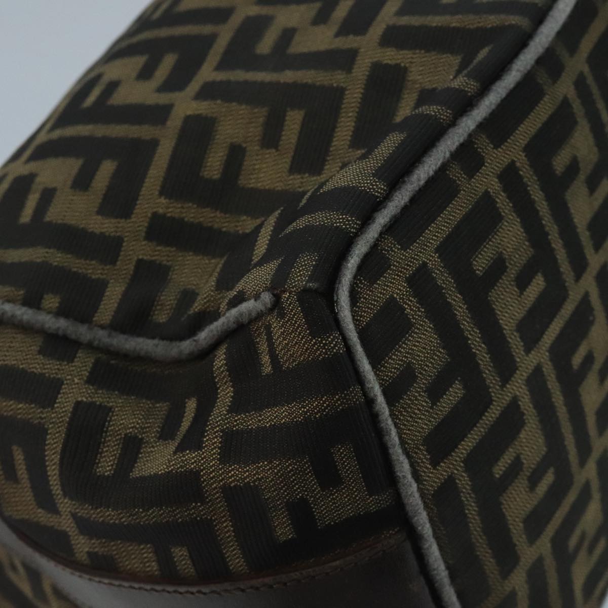 FENDI Zucca Canvas Hand Bag Brown Black bs21598