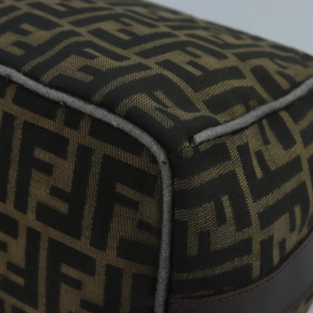 FENDI Zucca Canvas Hand Bag Brown Black bs21598