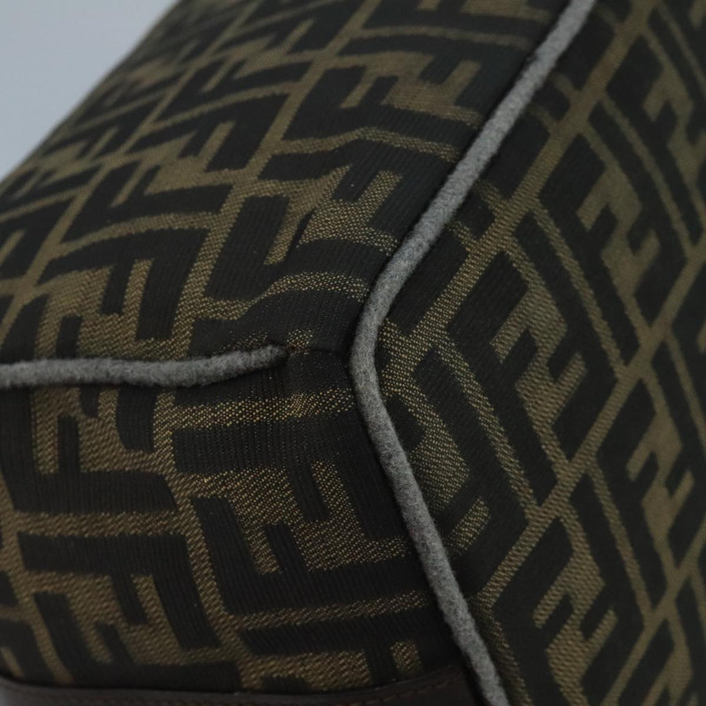 FENDI Zucca Canvas Hand Bag Brown Black bs21598