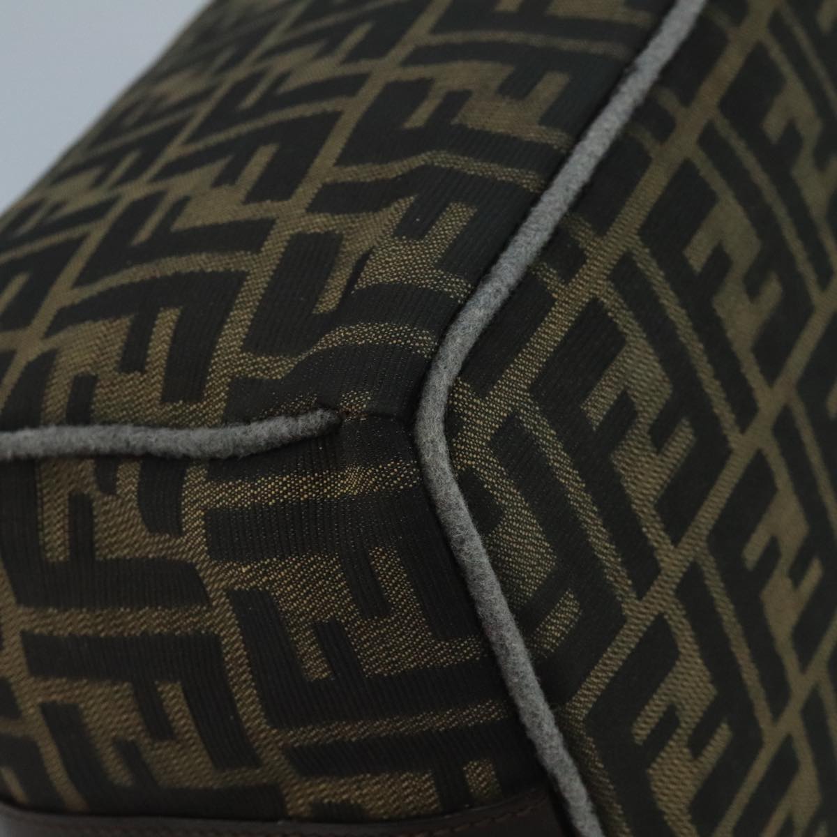 FENDI Zucca Canvas Hand Bag Brown Black bs21598