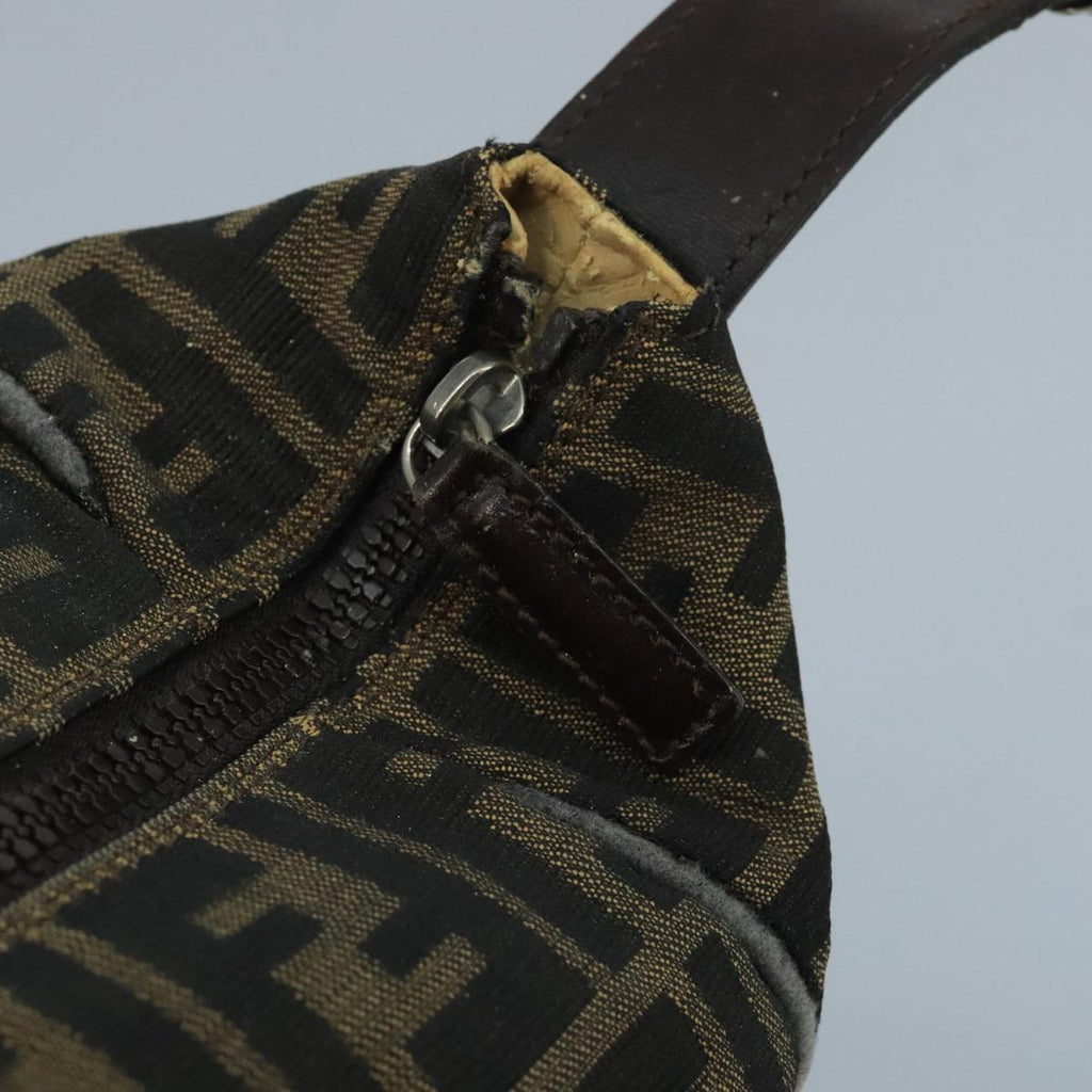 FENDI Zucca Canvas Hand Bag Brown Black bs21598