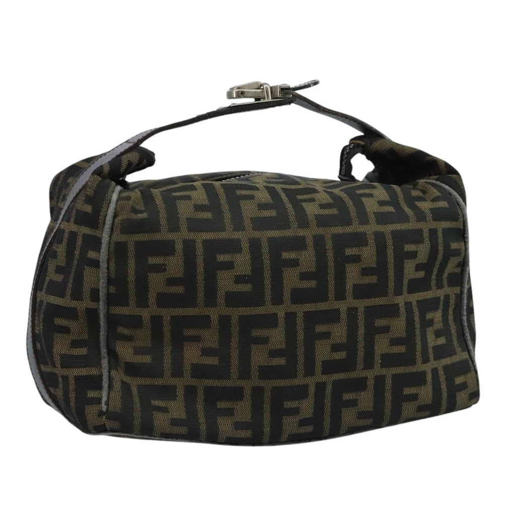 FENDI Zucca Canvas Hand Bag Brown Black bs21598