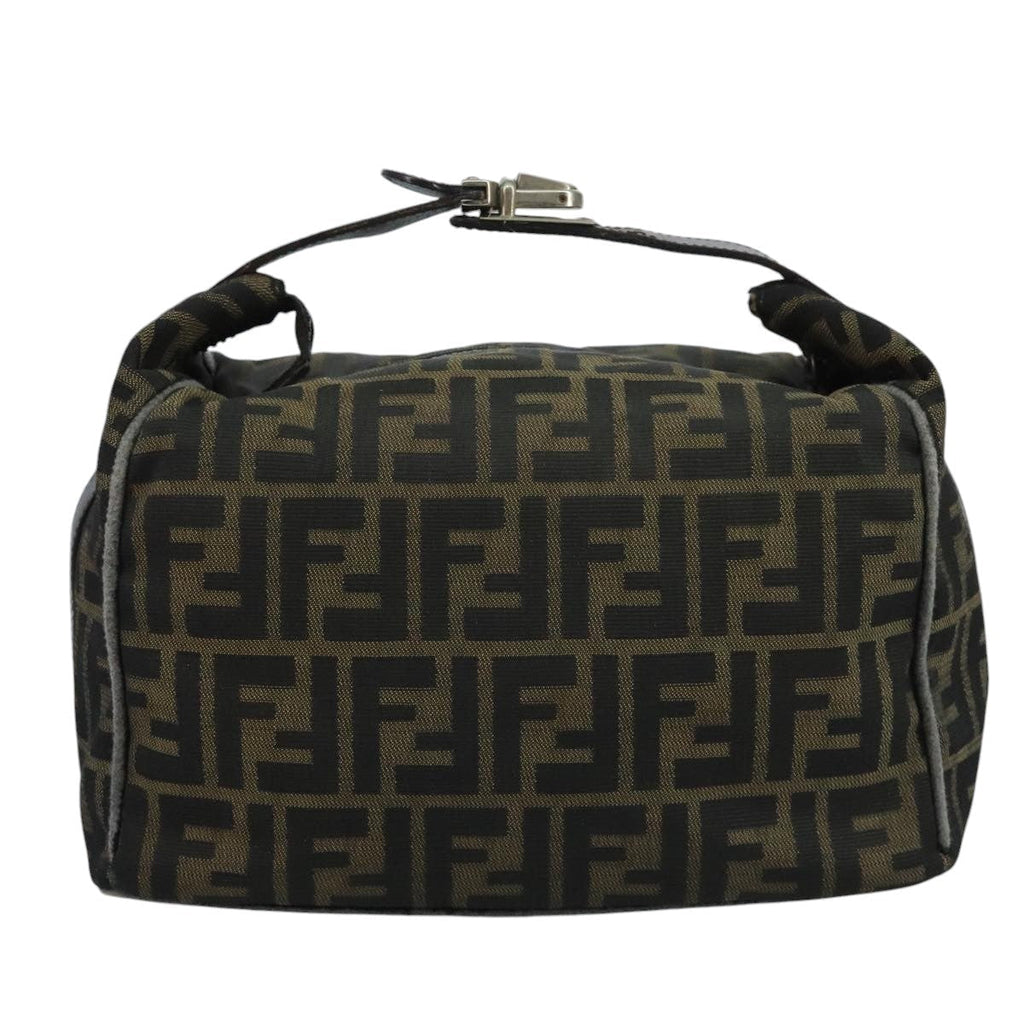 FENDI Zucca Canvas Hand Bag Brown Black bs21598