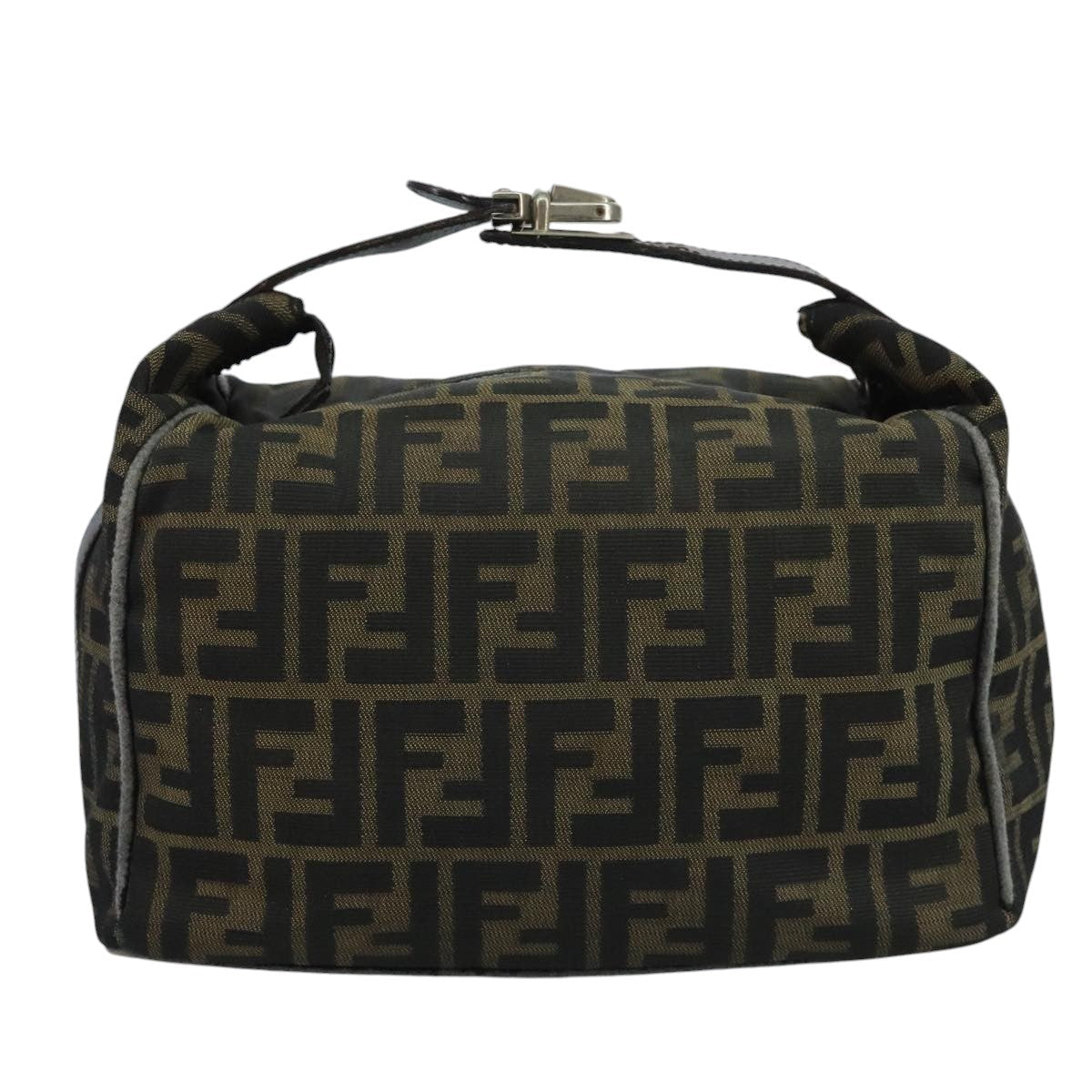 FENDI Zucca Canvas Hand Bag Brown Black bs21598