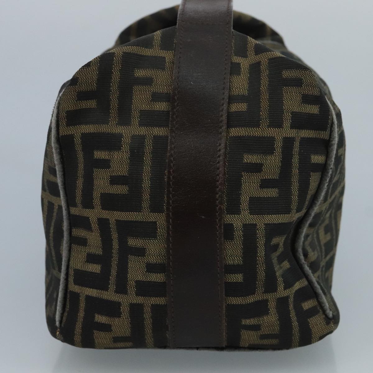 FENDI Zucca Canvas Hand Bag Brown Black bs21598