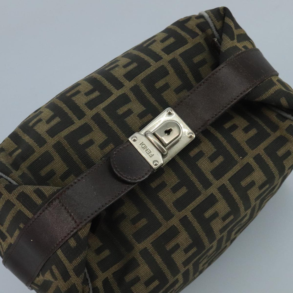 FENDI Zucca Canvas Hand Bag Brown Black bs21598