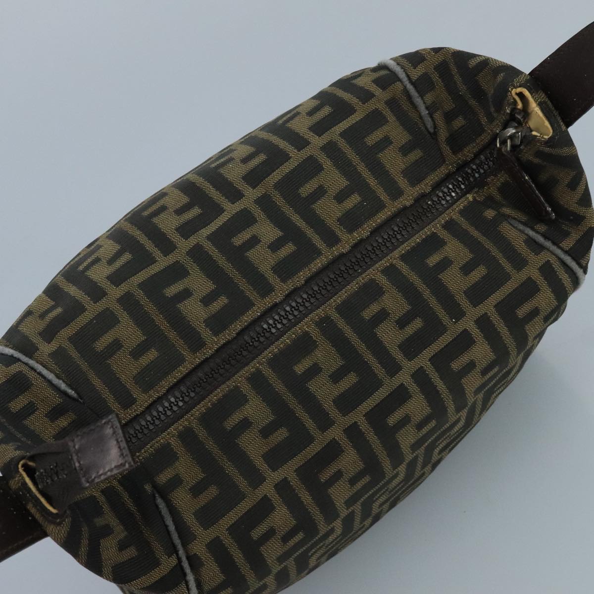 FENDI Zucca Canvas Hand Bag Brown Black bs21598
