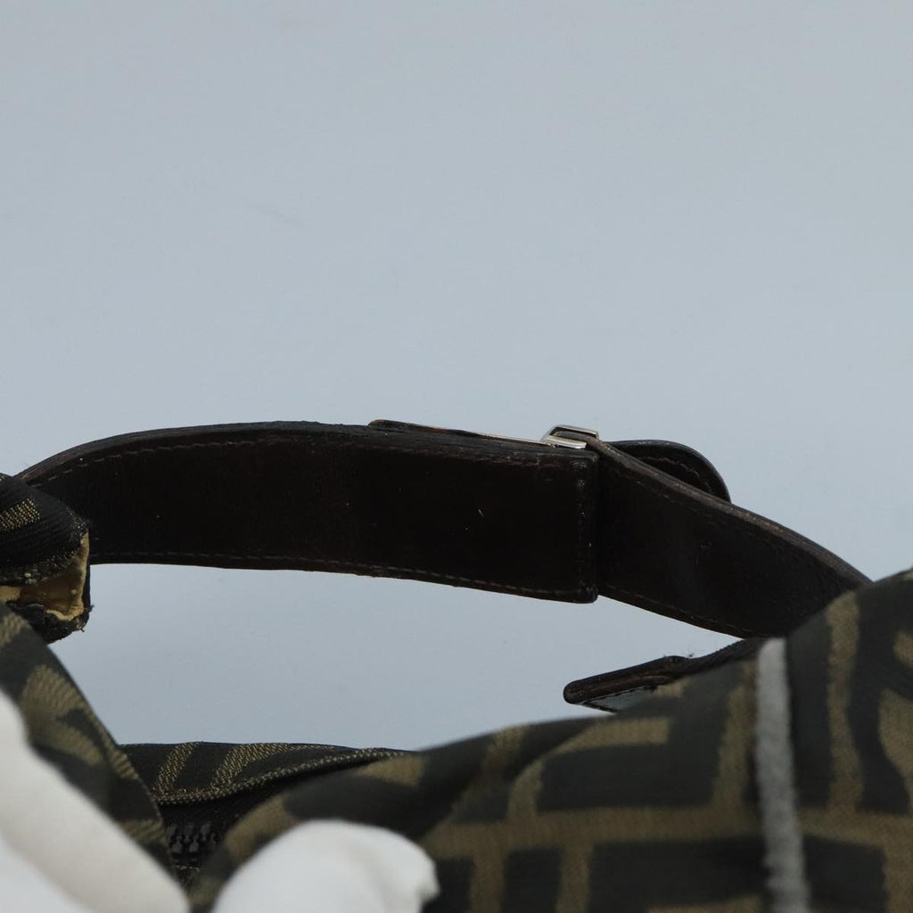 FENDI Zucca Canvas Hand Bag Brown Black bs21598
