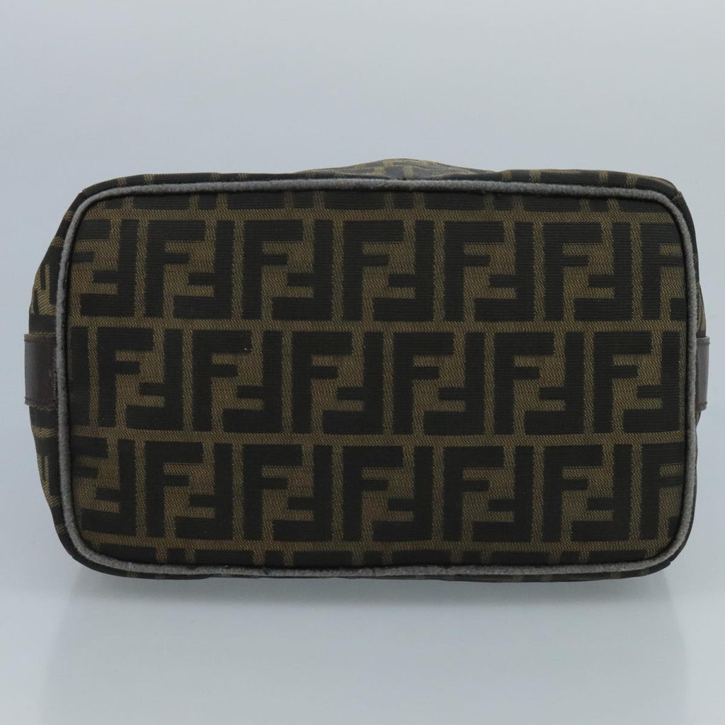 FENDI Zucca Canvas Hand Bag Brown Black bs21598