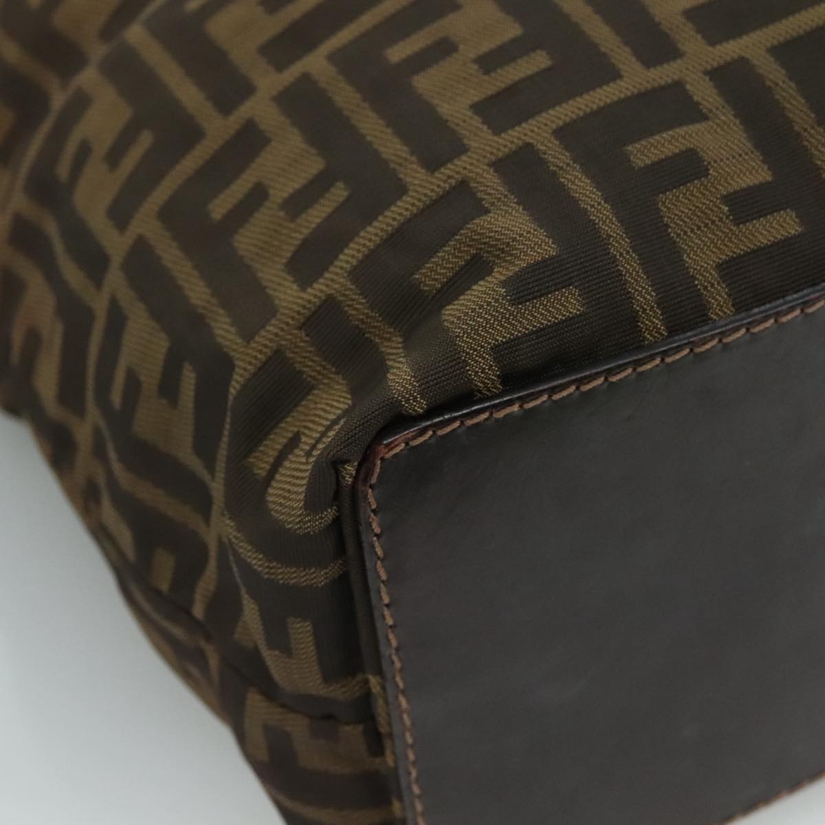 FENDI Zucca Canvas Tote Bag Brown Black bs21600