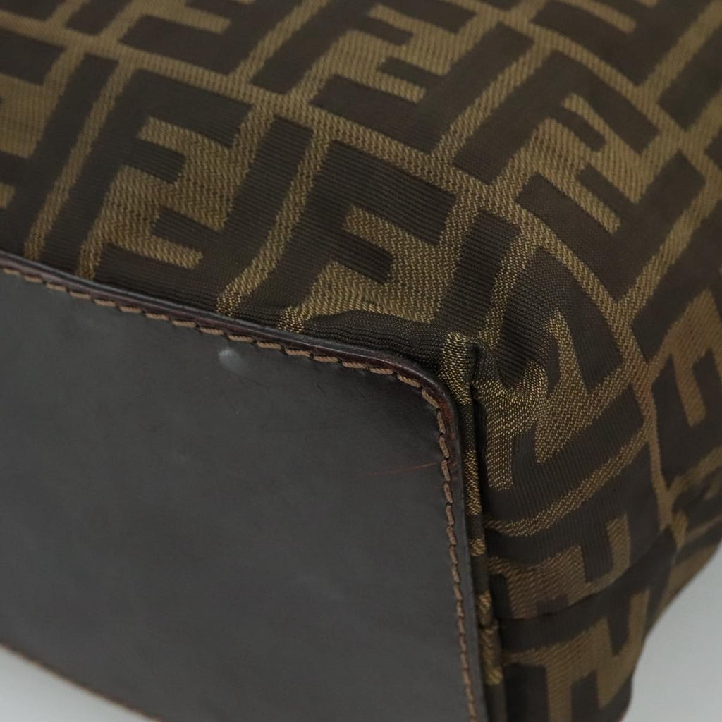 FENDI Zucca Canvas Tote Bag Brown Black bs21600