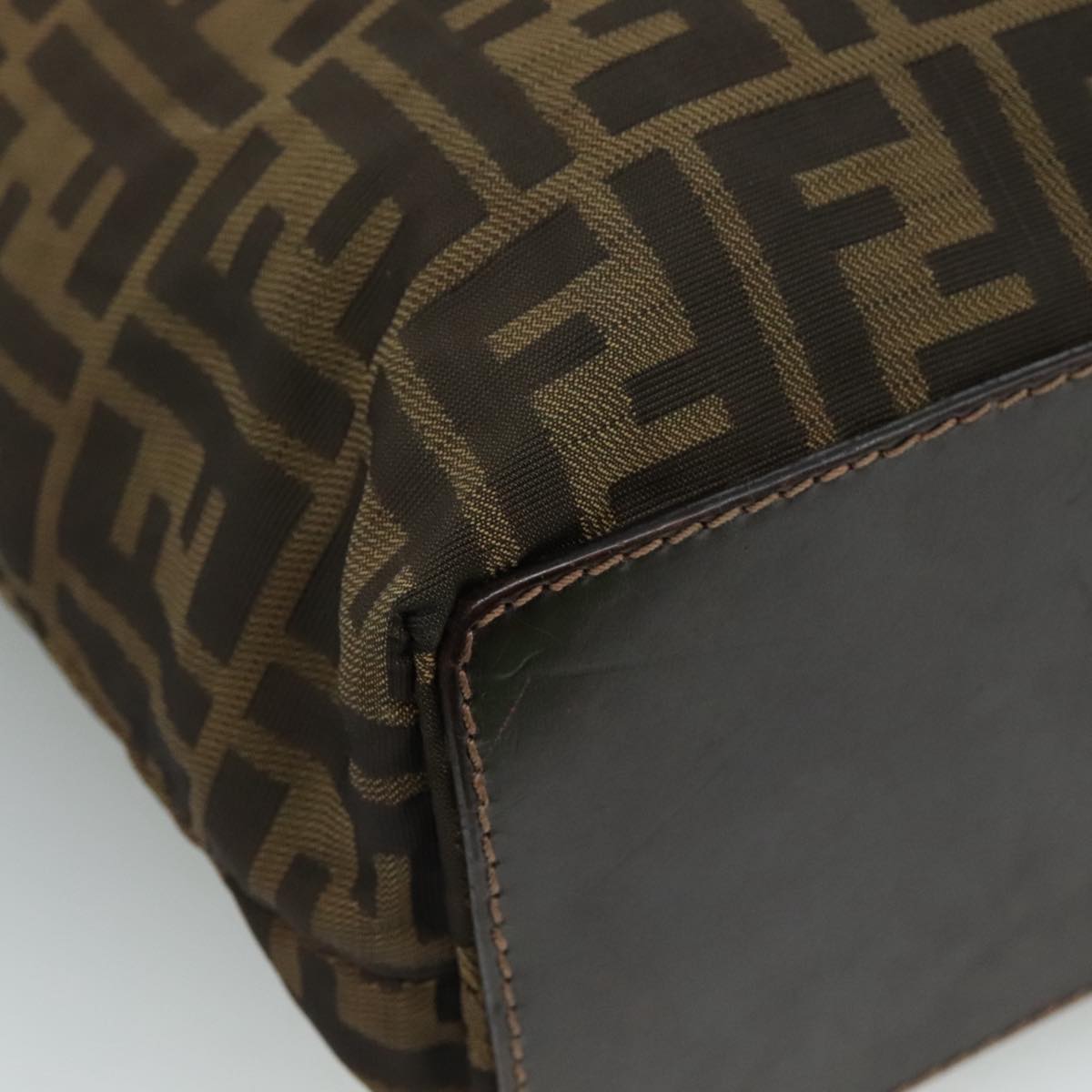 FENDI Zucca Canvas Tote Bag Brown Black bs21600