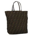 FENDI Zucca Canvas Tote Bag Brown Black bs21600