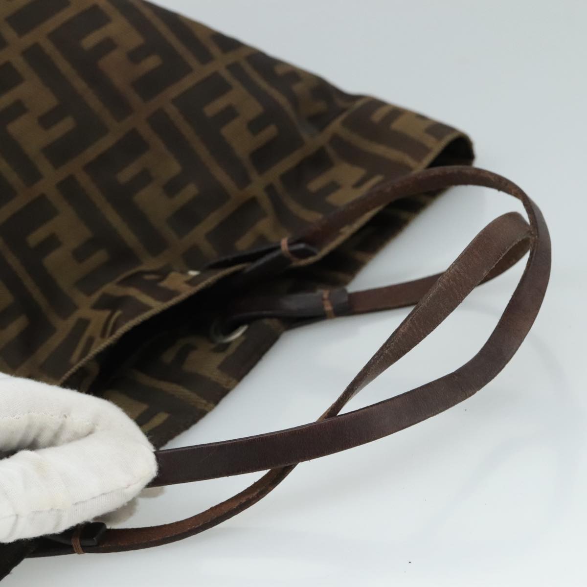 FENDI Zucca Canvas Tote Bag Brown Black bs21600
