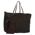 FENDI Zucca Canvas Tote Bag Brown Black bs21636