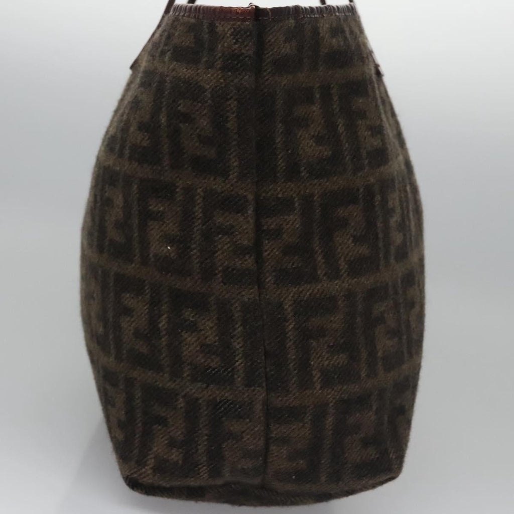 FENDI Zucca Canvas Tote Bag Brown Black bs21636