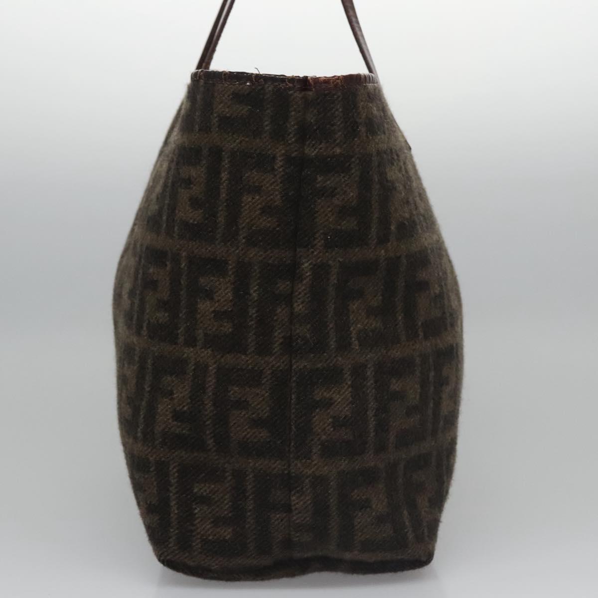 FENDI Zucca Canvas Tote Bag Brown Black bs21636