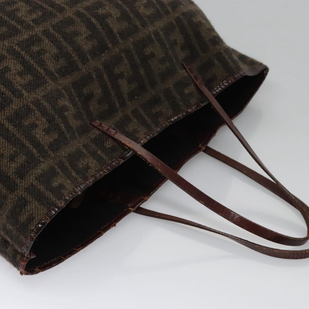 FENDI Zucca Canvas Tote Bag Brown Black bs21636