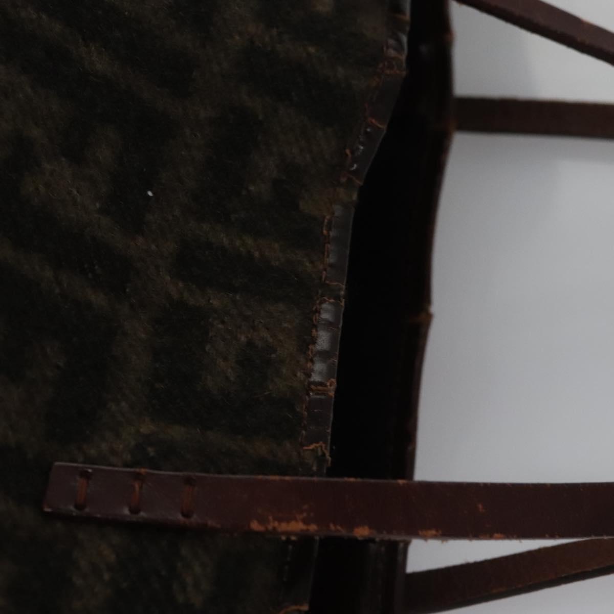 FENDI Zucca Canvas Tote Bag Brown Black bs21636