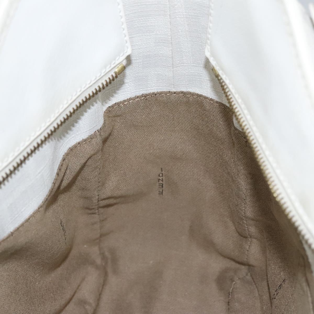 FENDI Zucca Canvas Hand Bag PVC White Gold bs21927
