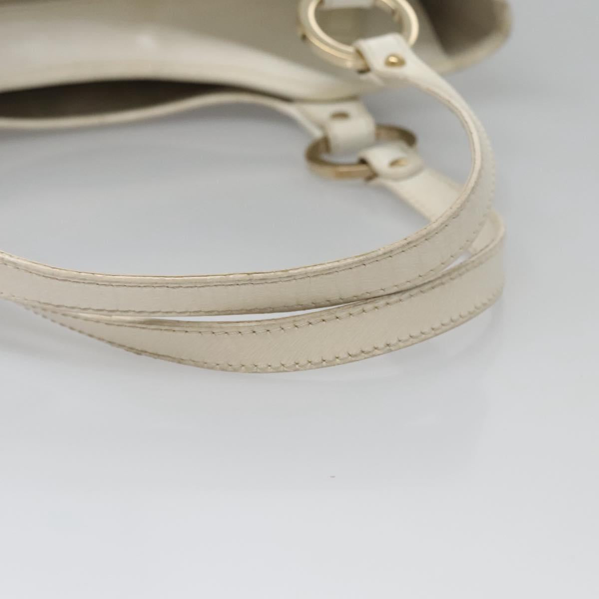 FENDI Zucca Canvas Hand Bag PVC White Gold bs21927
