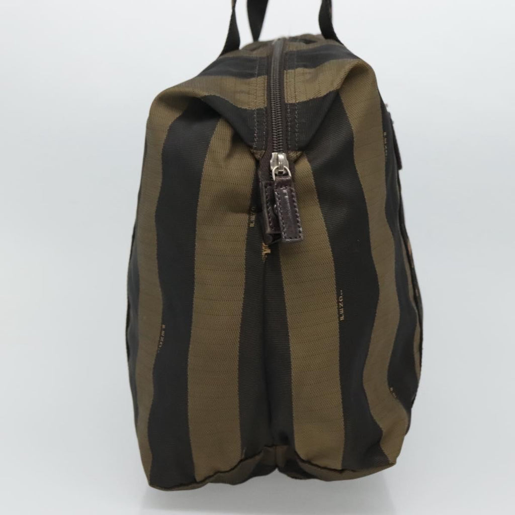 FENDI Pecan Canvas Tote Bag Brown Black gold bs21954