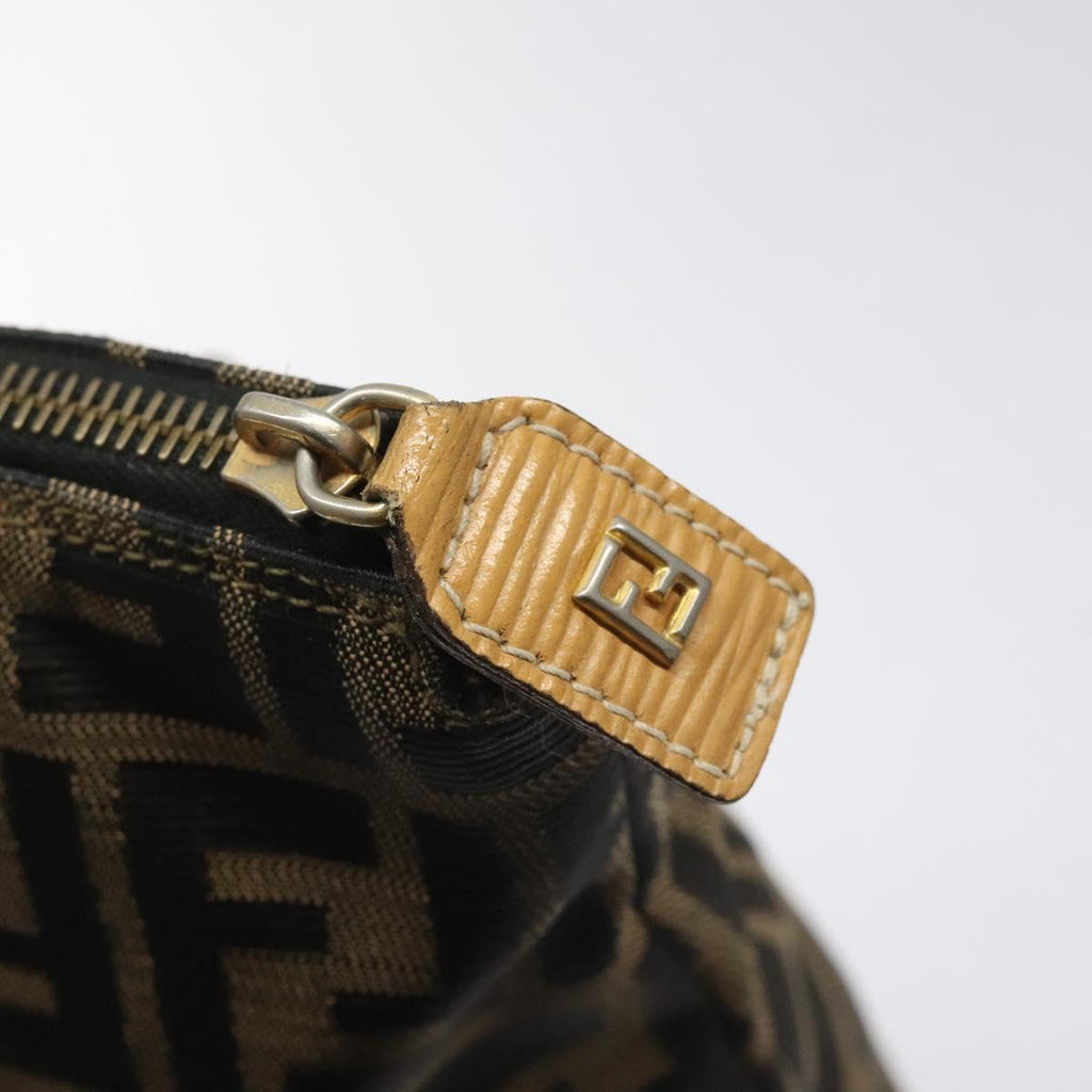 FENDI Zucca Canvas Tote Bag Brown Black gold bs22159