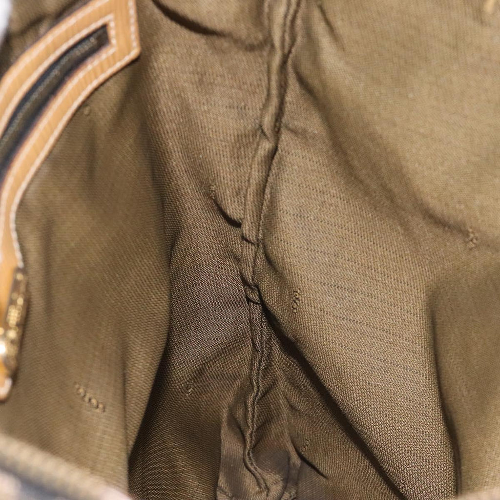 FENDI Zucca Canvas Tote Bag Brown Black gold bs22159