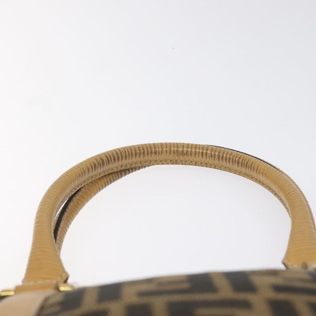 FENDI Zucca Canvas Tote Bag Brown Black gold bs22159