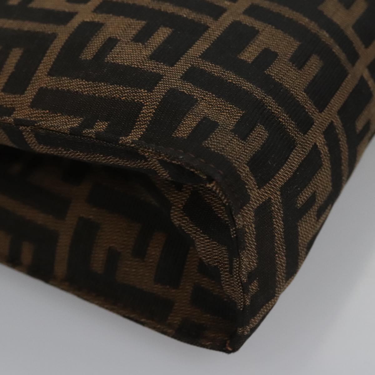 FENDI Zucca Canvas Clutch Bag Brown bs22209