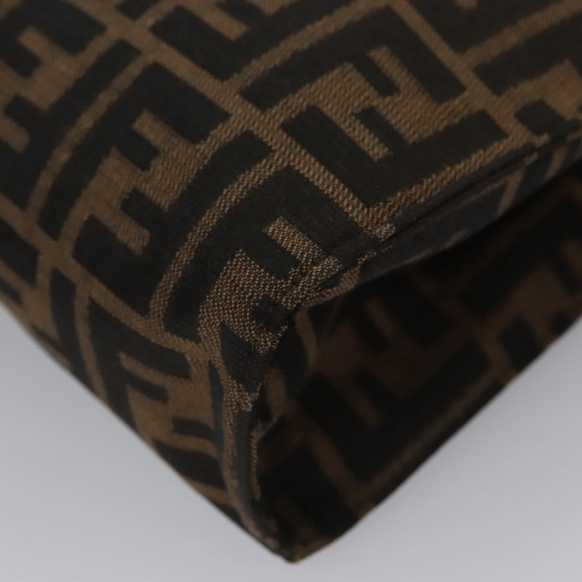 FENDI Zucca Canvas Clutch Bag Brown bs22209