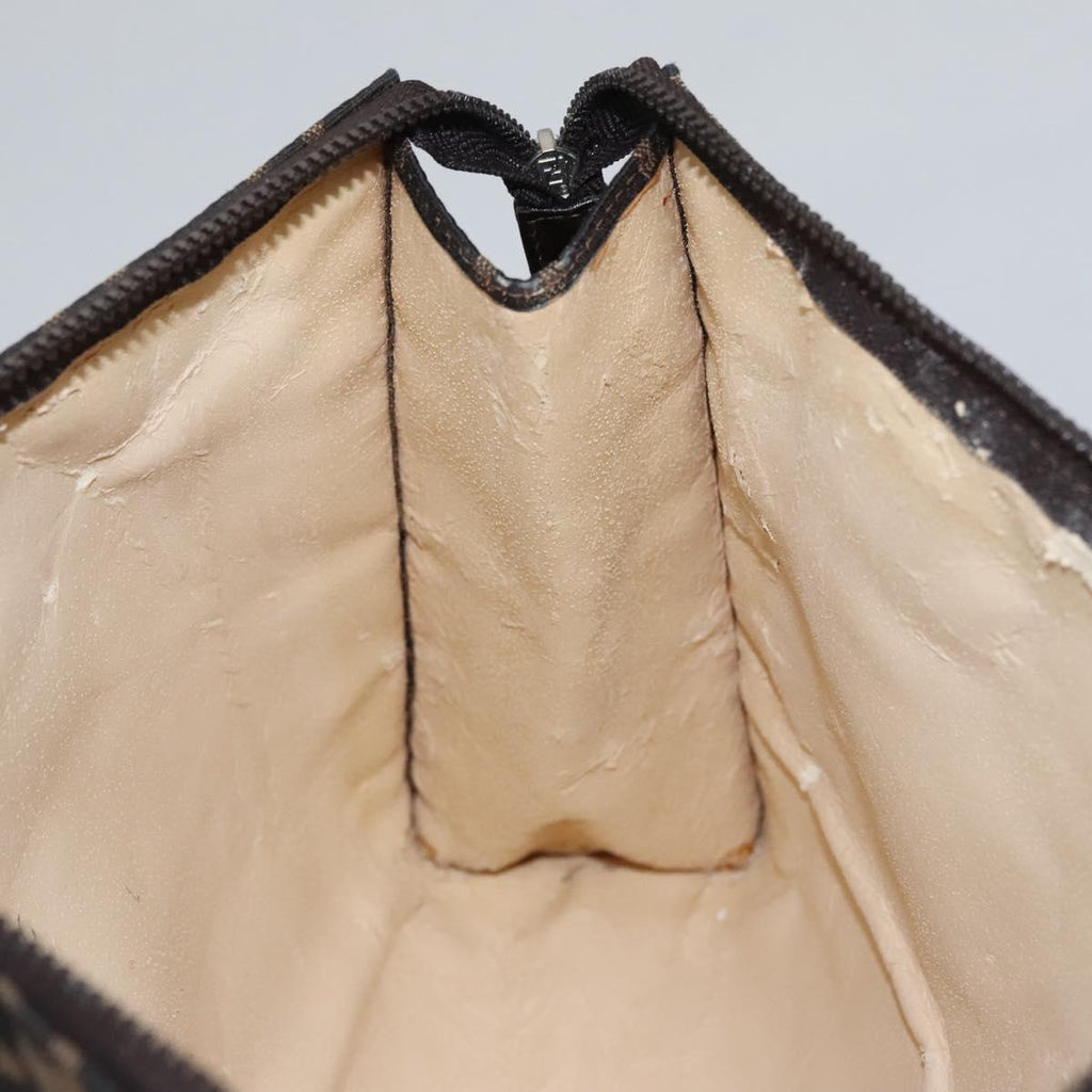 FENDI Zucca Canvas Clutch Bag Brown bs22209