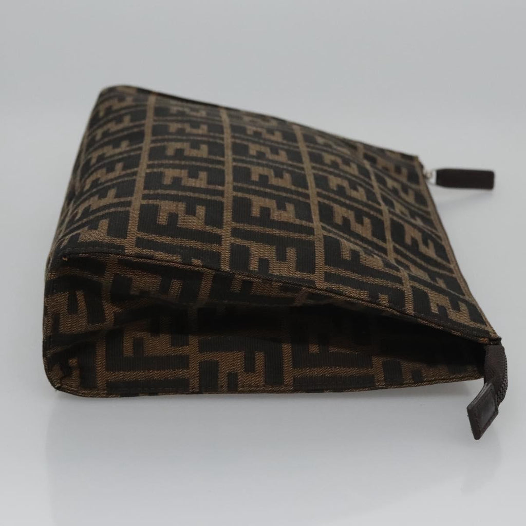 FENDI Zucca Canvas Clutch Bag Brown bs22209