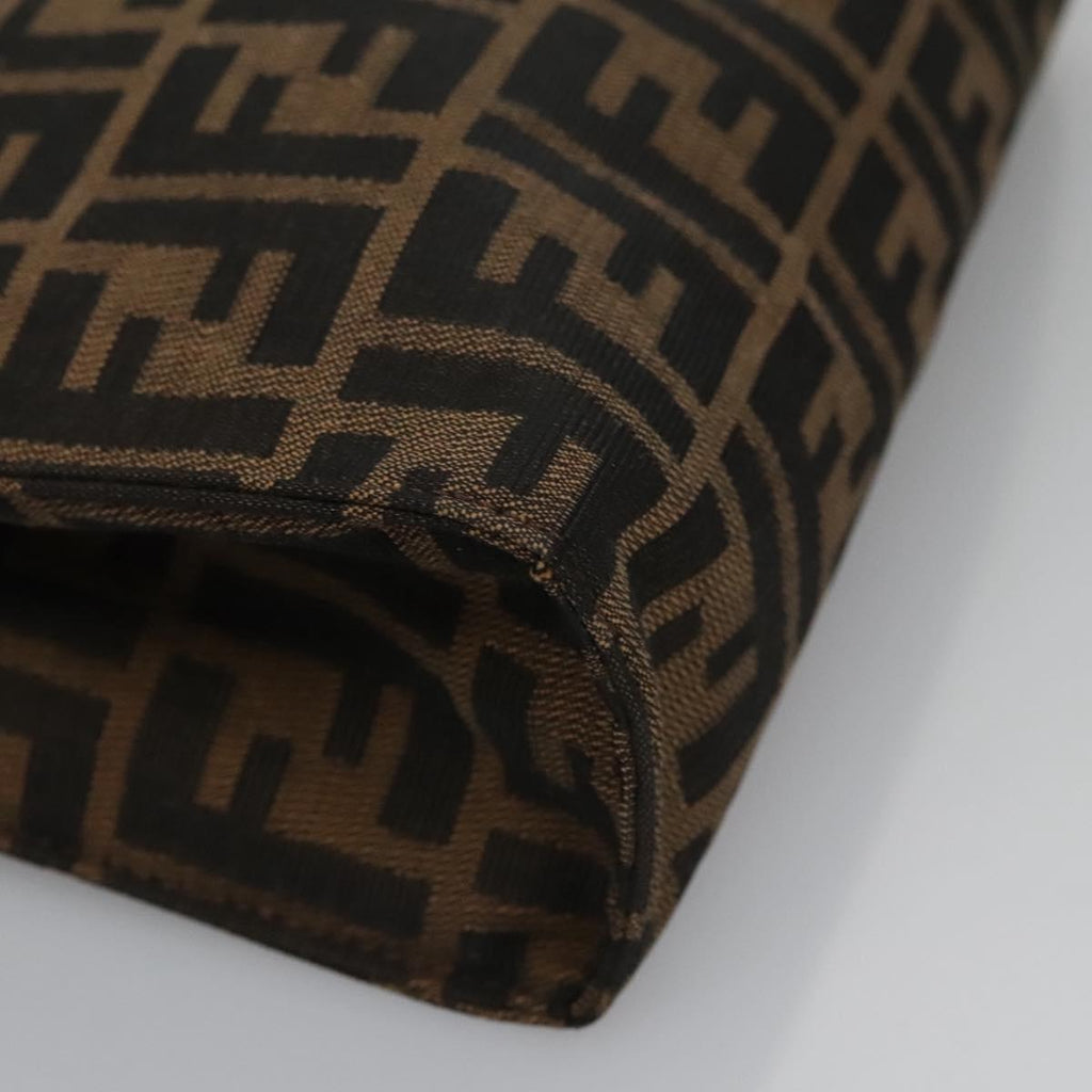 FENDI Zucca Canvas Clutch Bag Brown bs22209