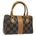 FENDI Pecan Canvas Hand Bag Brown Black bs22633
