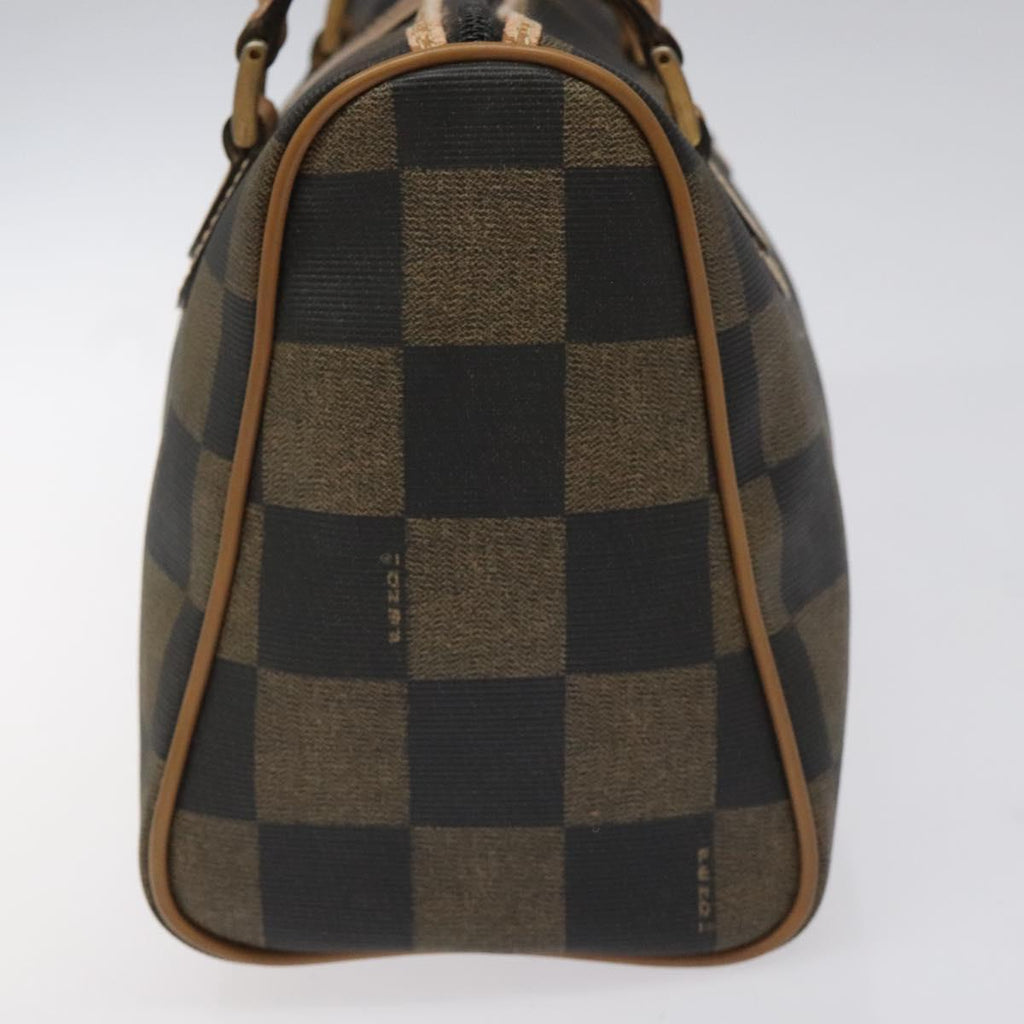 FENDI Pecan Canvas Hand Bag Brown Black bs22633
