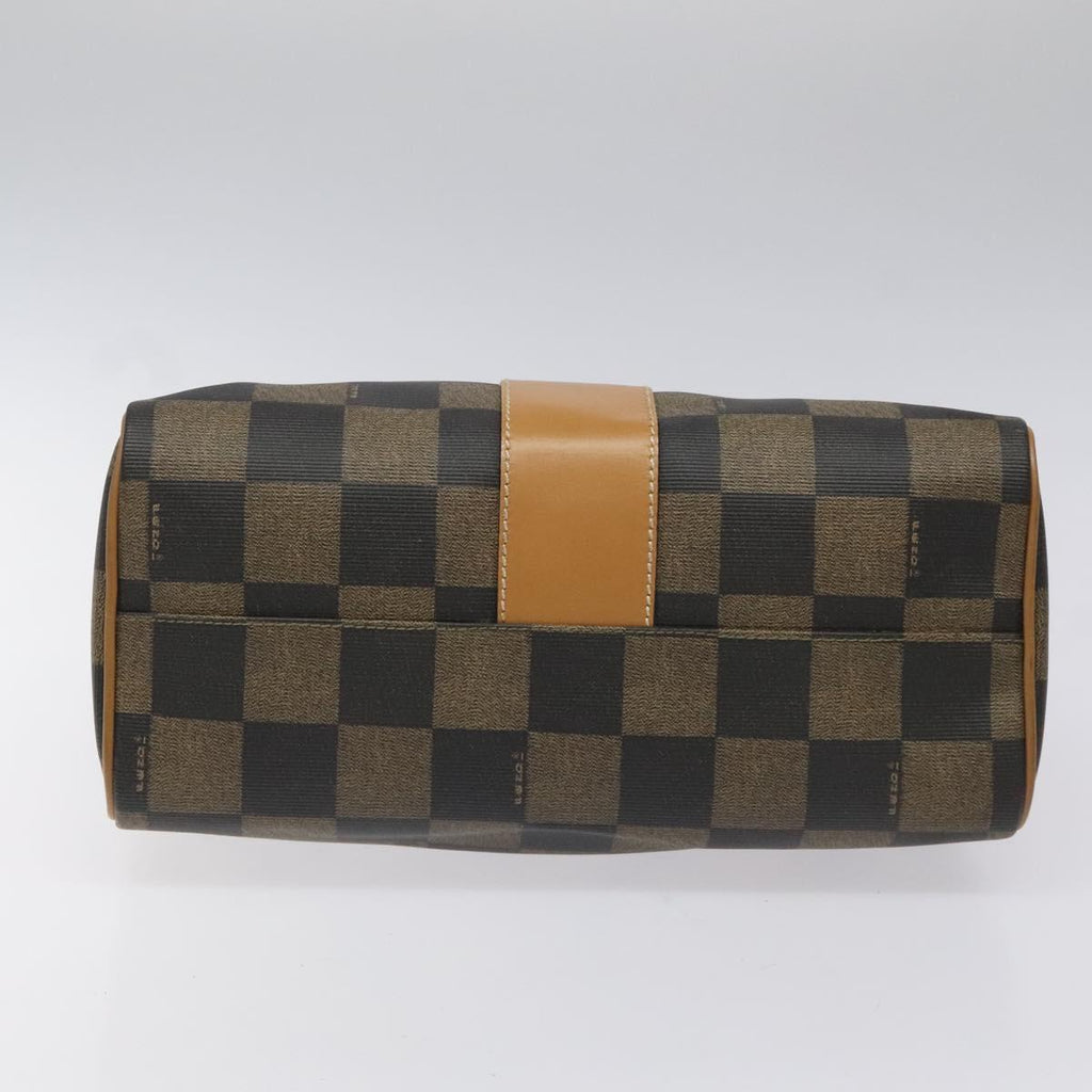FENDI Pecan Canvas Hand Bag Brown Black bs22633