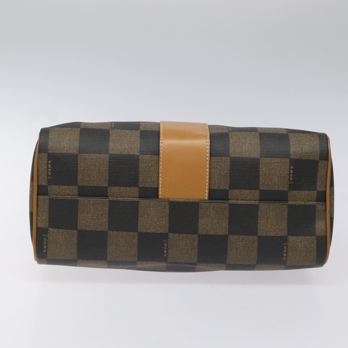 FENDI Pecan Canvas Hand Bag Brown Black bs22633