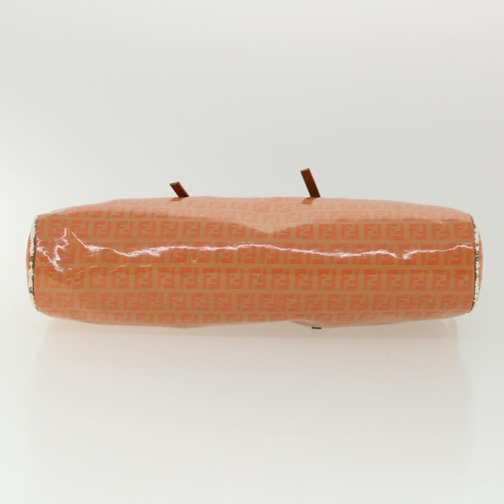 FENDI Zucchino Canvas Hand Bag Enamel Orange bs2431