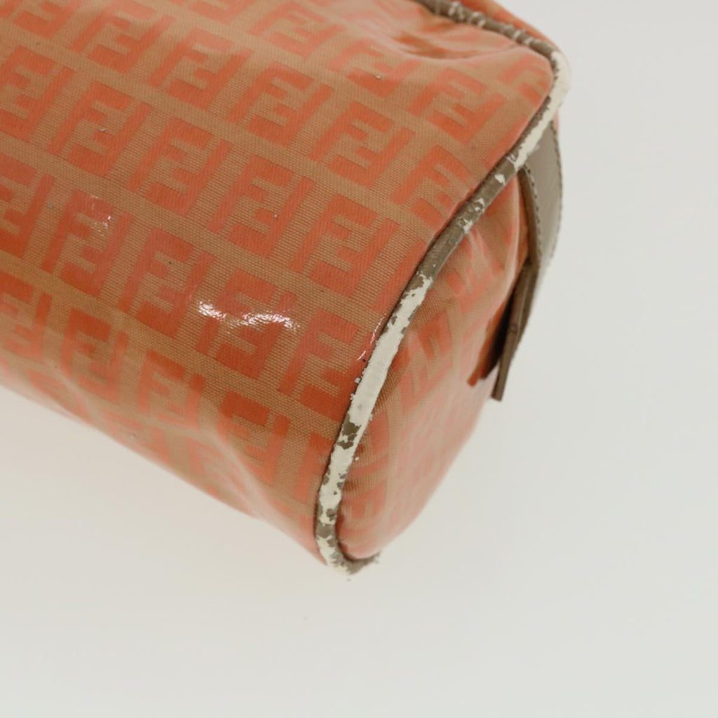 FENDI Zucchino Canvas Hand Bag Enamel Orange bs2431