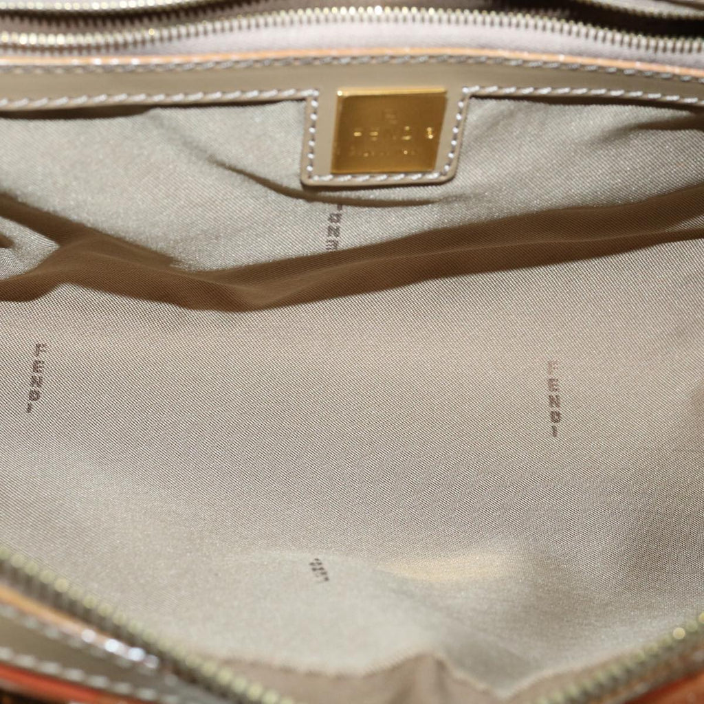 FENDI Zucchino Canvas Hand Bag Enamel Orange bs2431