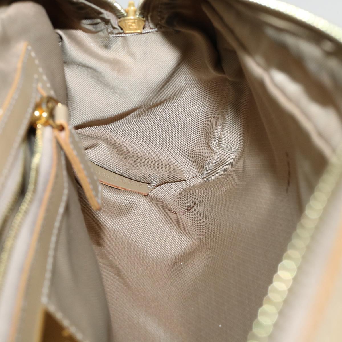 FENDI Zucchino Canvas Hand Bag Enamel Orange bs2431
