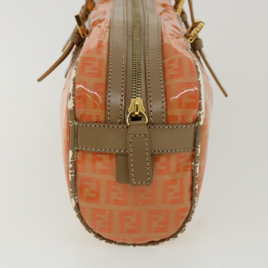 FENDI Zucchino Canvas Hand Bag Enamel Orange bs2431