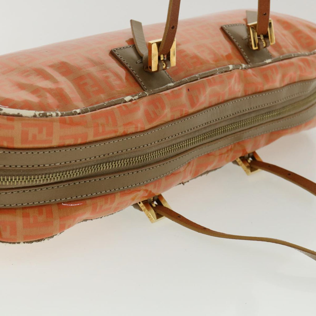 FENDI Zucchino Canvas Hand Bag Enamel Orange bs2431