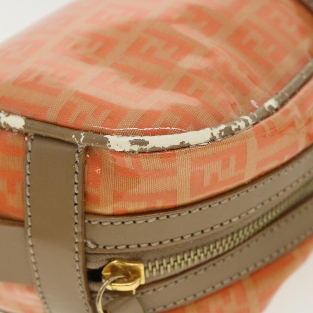 FENDI Zucchino Canvas Hand Bag Enamel Orange bs2431