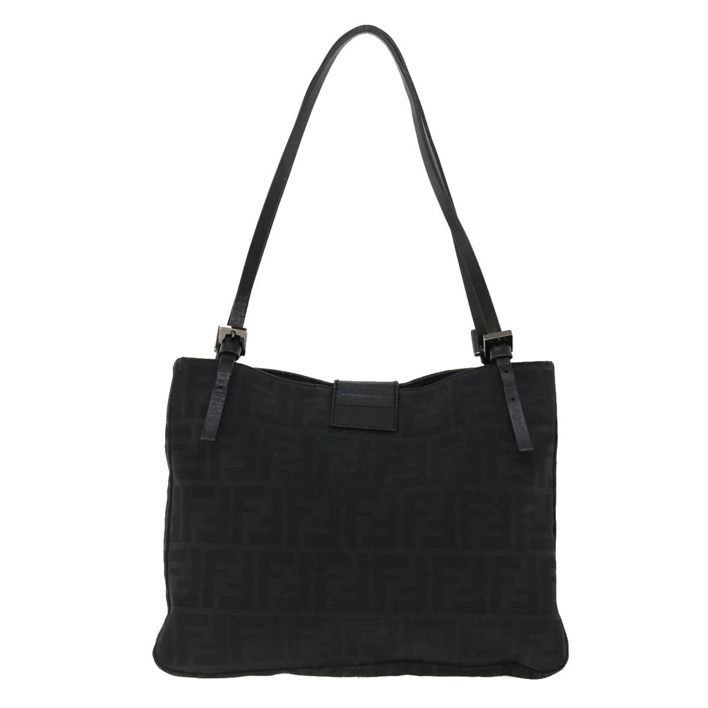 FENDI Zucca Canvas Mamma Baguette Shoulder Bag Black bs2667