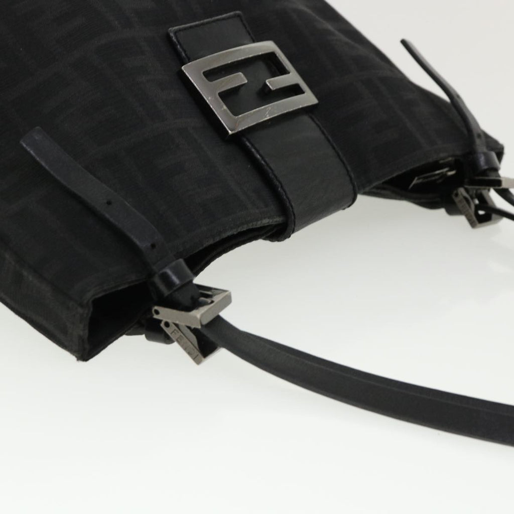 FENDI Zucca Canvas Mamma Baguette Shoulder Bag Black bs2667