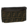 FENDI Zucca Canvas Pouch Brown Black bs2668
